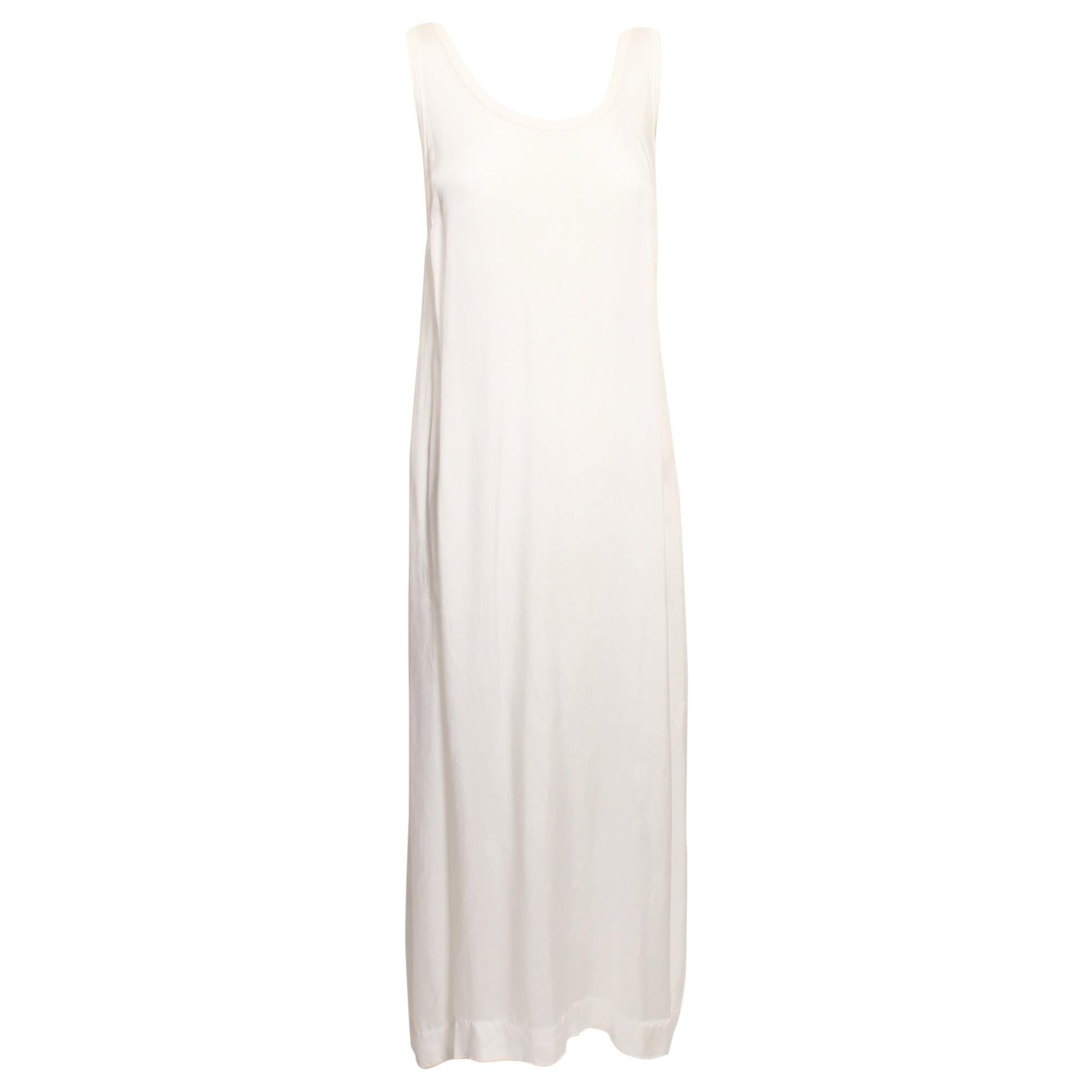 Dries Van Noten Full Length White Singlet Style Dress For Sale