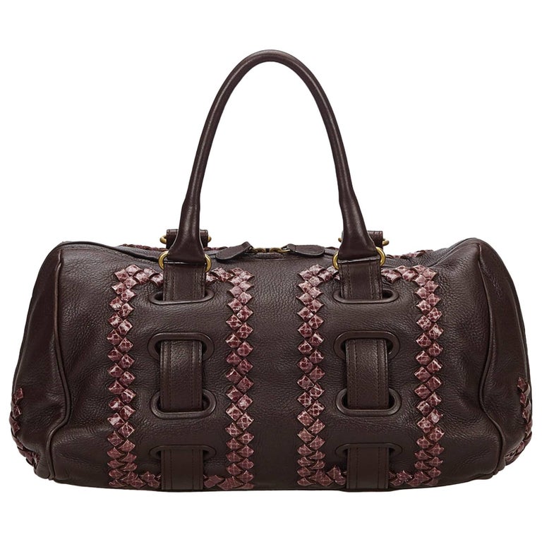 Bottega Dark Brown Leather Shoulder Bag For Sale at 1stdibs