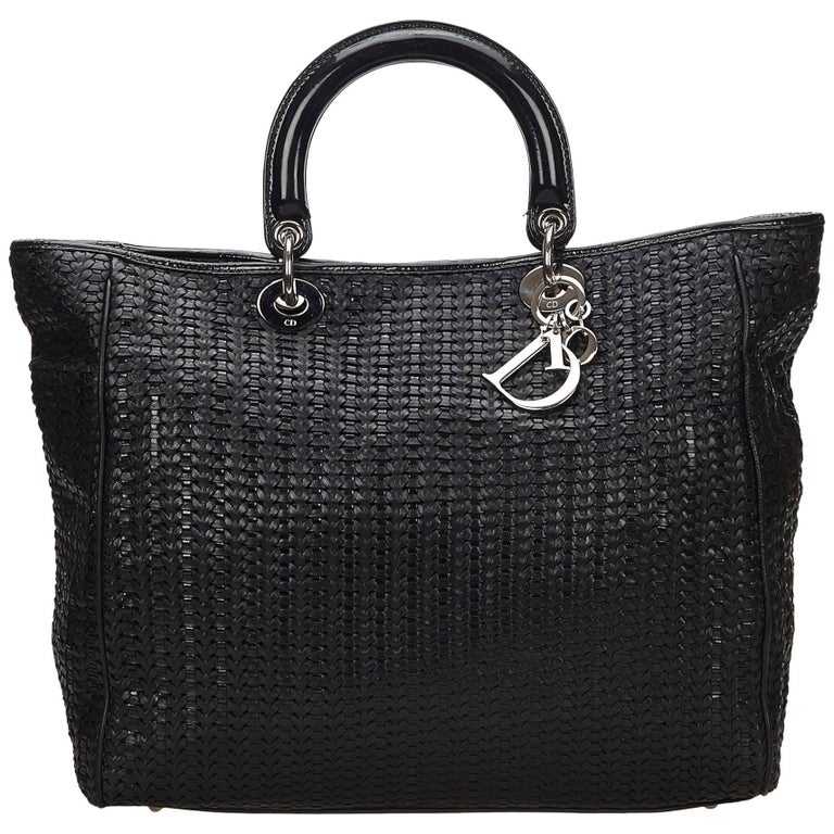 Dior Black Dior Cannage Tote Bag For Sale at 1stdibs