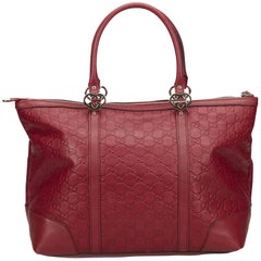 Gucci Red Guccissima Tote Bag