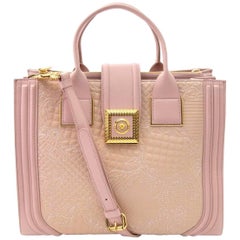 Versace Pink Powder Icon Quilted And Patent Leather Bag