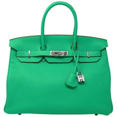 Hermes Birkin Bag 35cm Green Menthe Togo PHW
