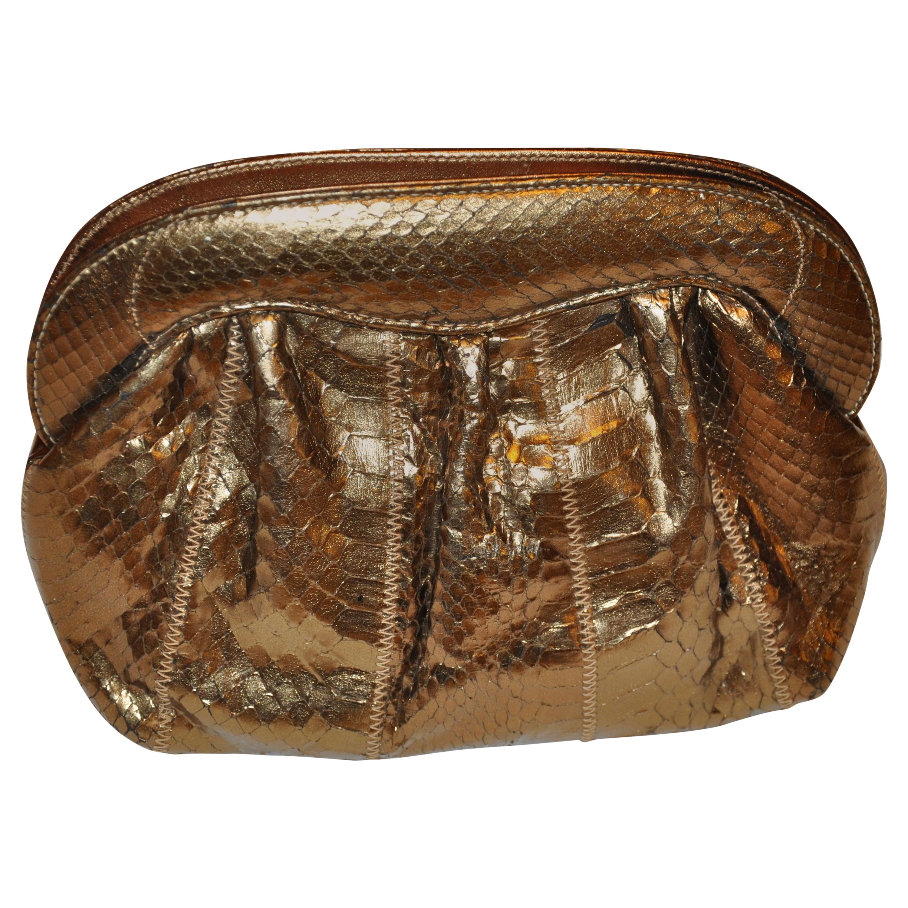 Meyers - Pochette et sac à bandoulière en peau de pylon bronze en option en vente