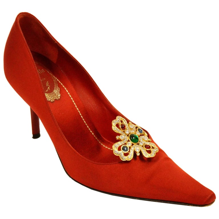 satin pointed heels