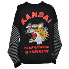 Kansai Yamamoto Handbestickter „Tiger“-Wollpullover