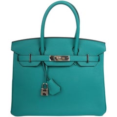Hermes Bleu Paon Birkin Bag 30 - green