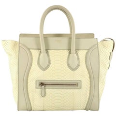 Celine Bicolor Luggage Handbag Python and Leather Mini