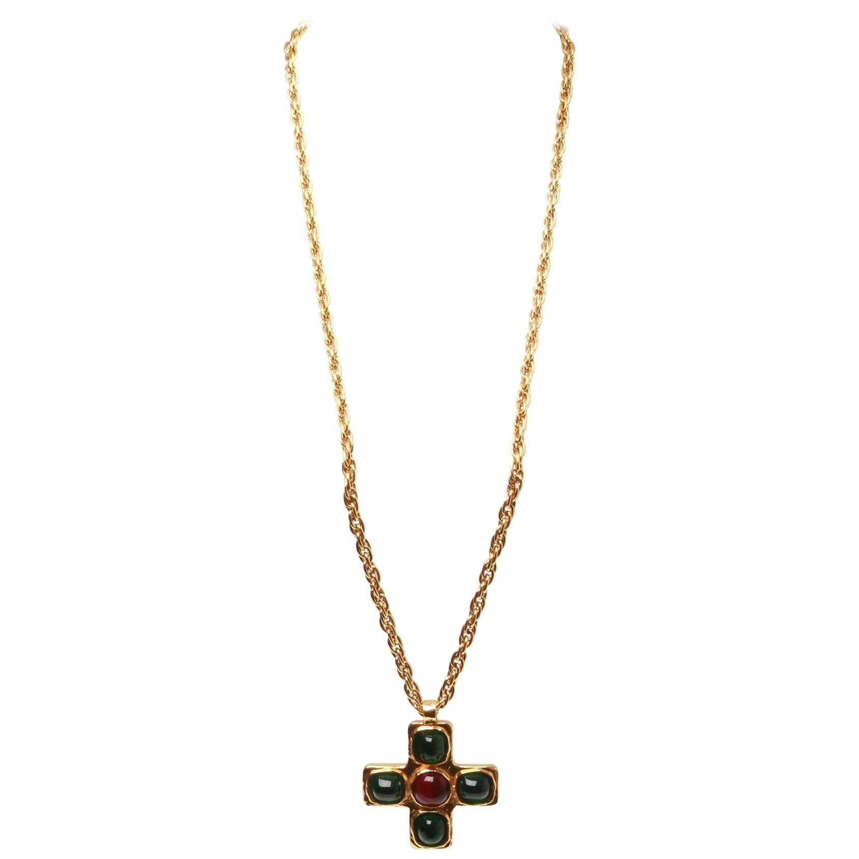 Chanel Gripoix Byzantine Cross Necklace