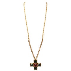 Chanel Gripoix Byzantine Cross Necklace