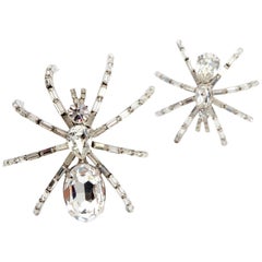 Retro 1980’s Butler and Wilson Large Rhinestone Spider Pins
