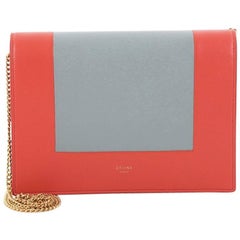 Celine Frame Evening Clutch on Chain Leather