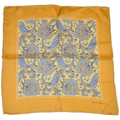 Vintage Golden Border with Multicolor Paisley Silk Handkerchief