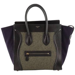 Celine Tricolor Luggage Handbag Felt Mini