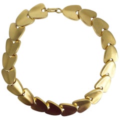 Robert Lee Morris gold plated articulated modernist necklace