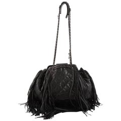 Chanel Paris-Dallas Drawstring Fringe Shoulder Bag Quilted Leather Large
