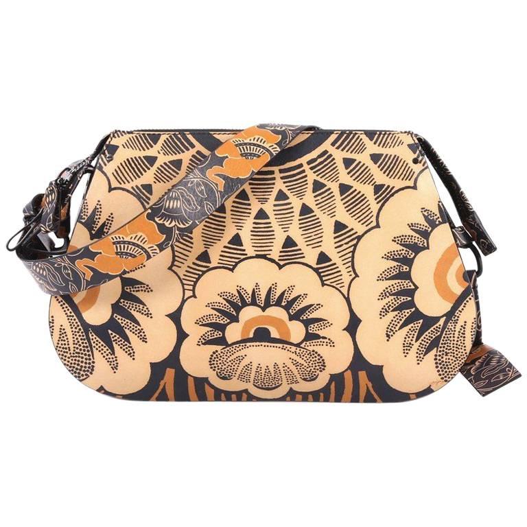 Valentino Floral Shoulder Bag Printed Leather Medium