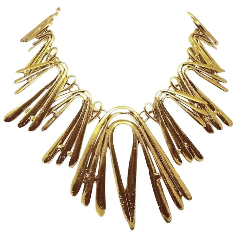 Oscar De La Renta Spike Bib Necklace For Sale