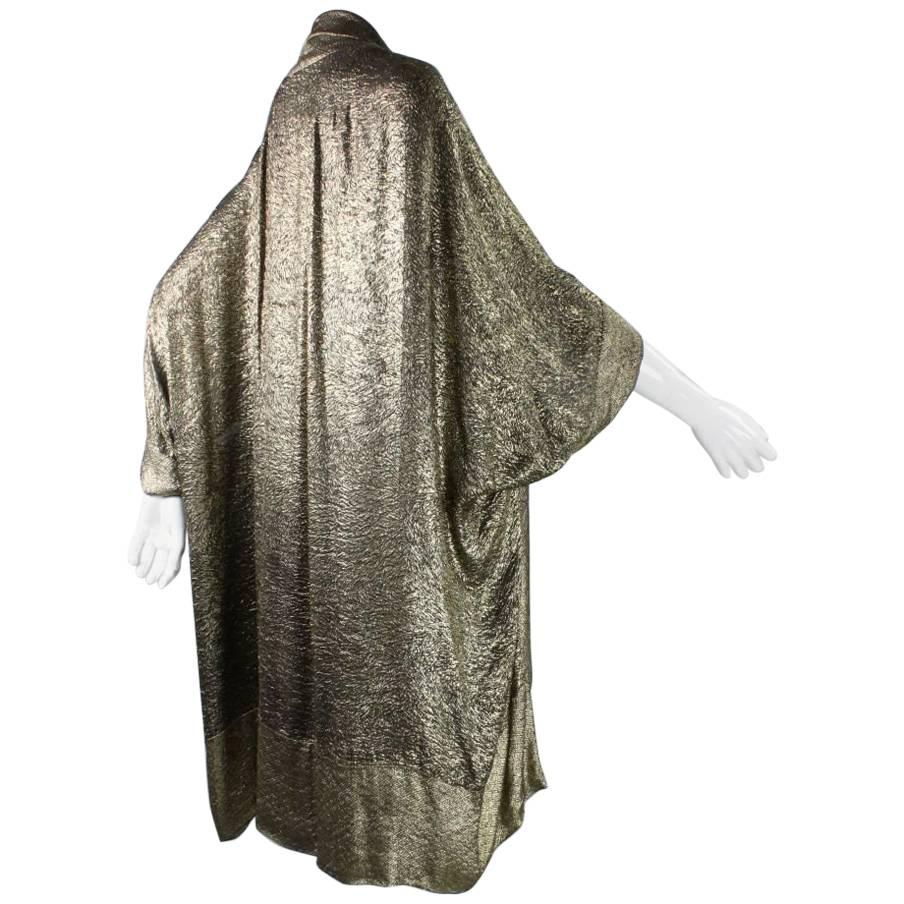 1920's Liberty of London Gold Lame Cocoon Coat For Sale