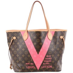 Used Louis Vuitton Neverfull NM Tote Limited Edition Cities V Monogram Canvas MM