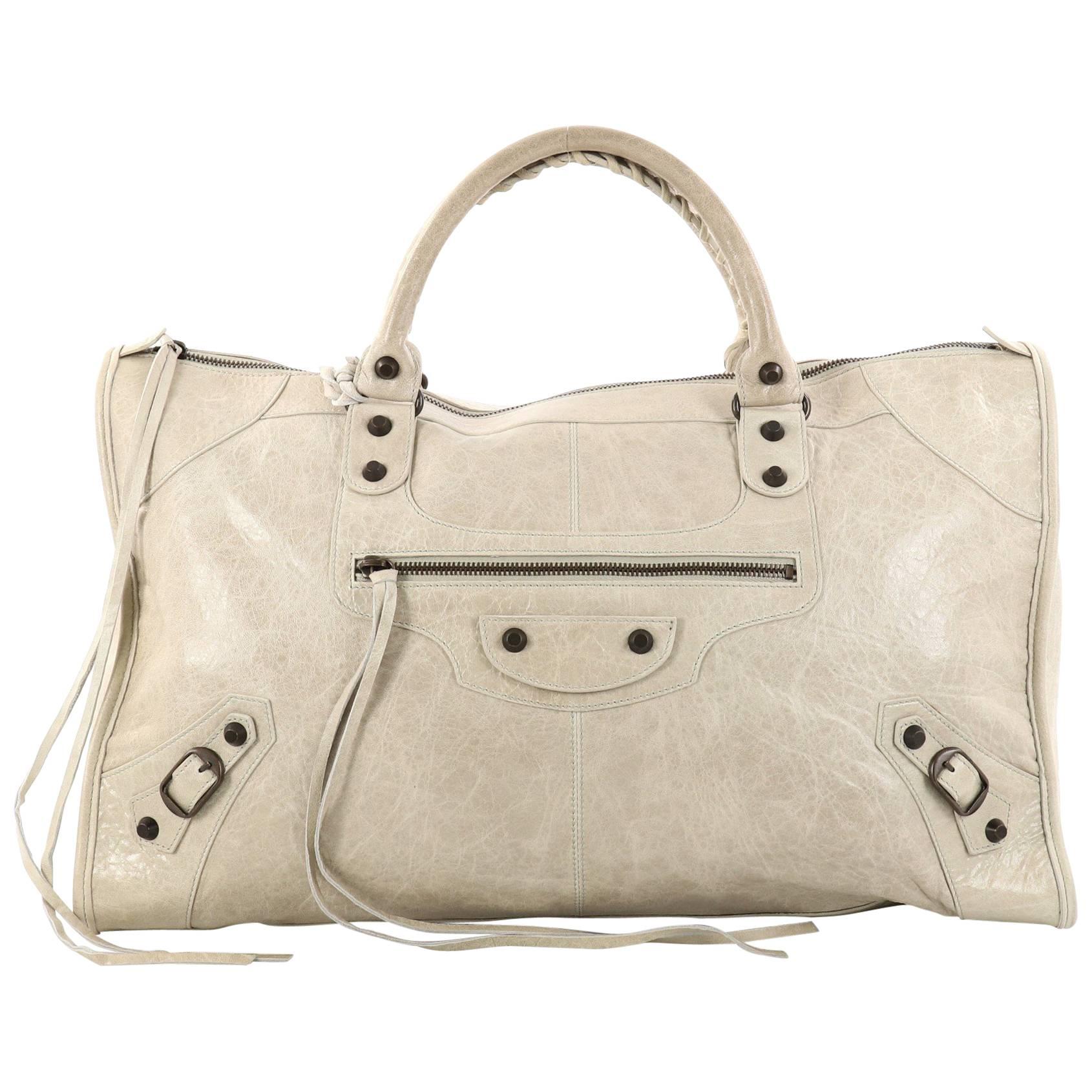 Balenciaga Work Classic Studs Leather Handbag 