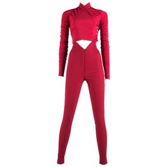 Dolce & Gabbana red three piece pant suit, c. 1990-1994