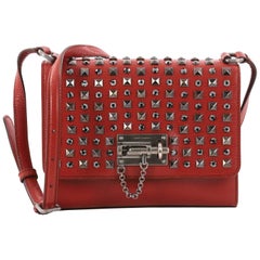 Dolce & Gabbana Monica Studded Leather Small Crossbody Bag 