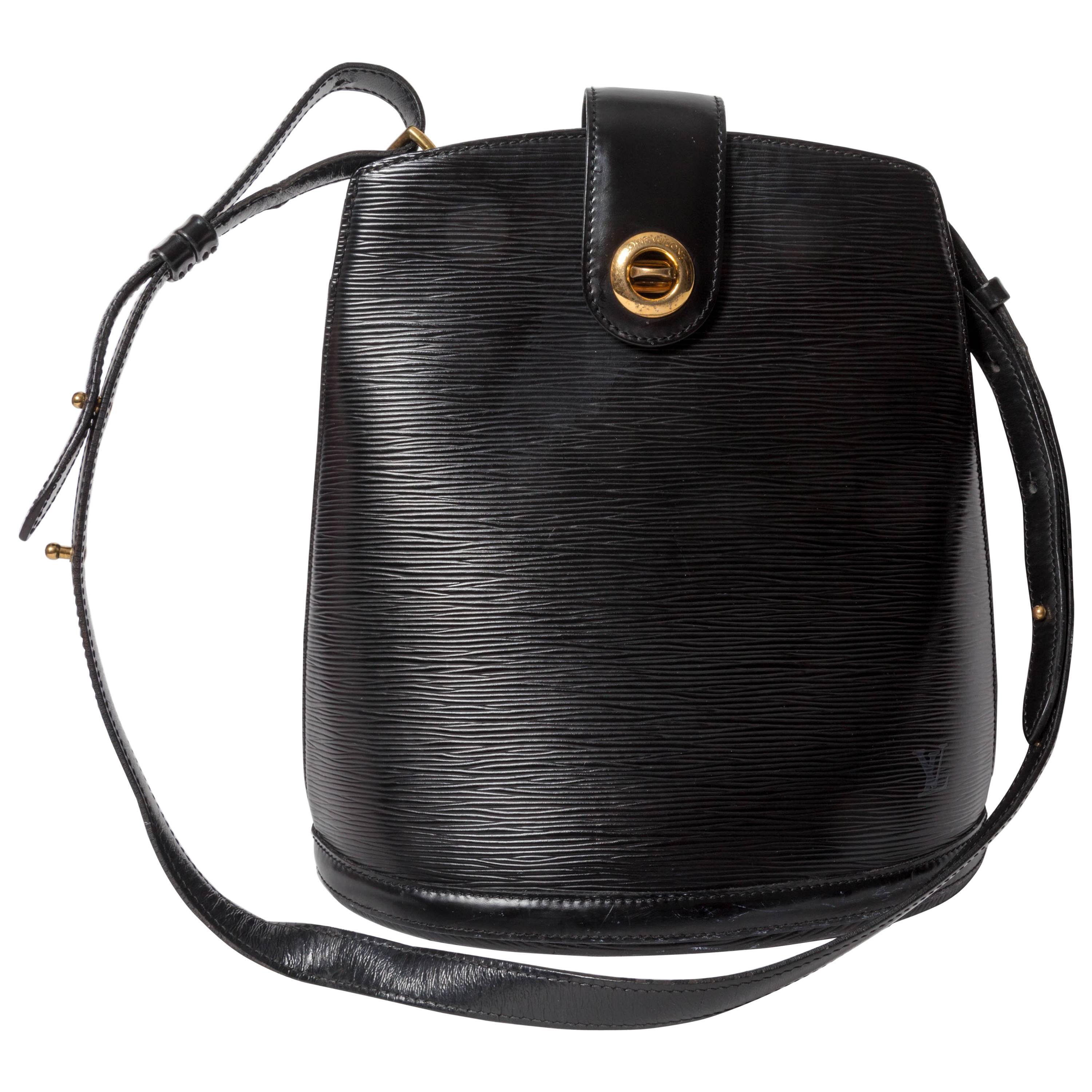 Vintage Louis Vuitton Black Epi Cluny Bucket Bag at 1stDibs