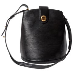 Vintage Louis Vuitton Black Epi Cluny Bucket Bag 