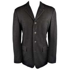 Jean Paul Gaultier Men's Black Metallic Sparkle Rayon Blend 4 Button Sport Coat