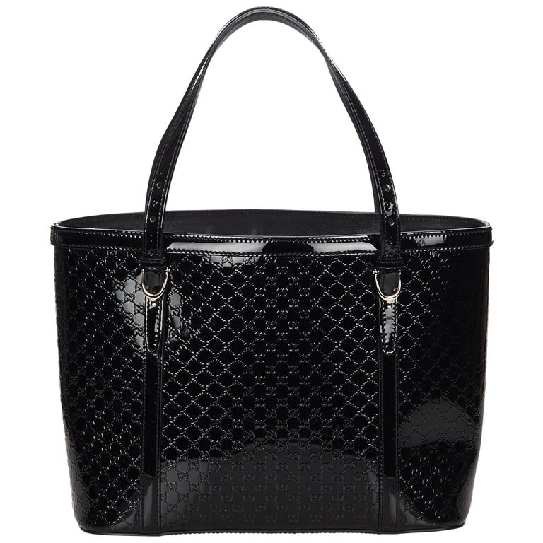 Gucci Black Guccissima Supreme Patent Leather Bag