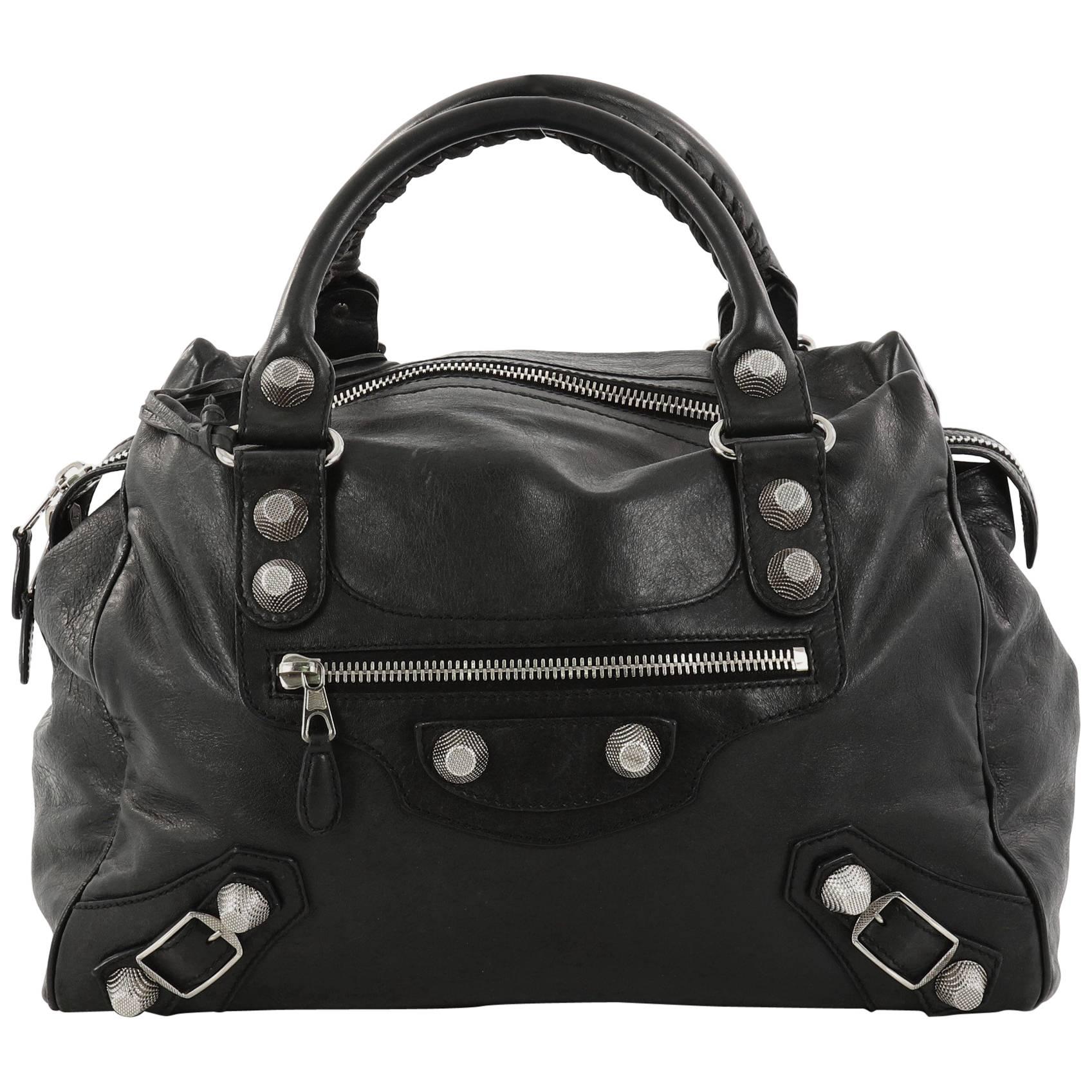 Balenciaga Midday Giant Studs Handbag Leather