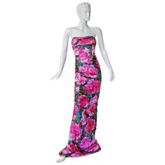 Vintage Balenciaga by Nicholas Ghesquiere Floral Pattern Gown, S / S 2008 