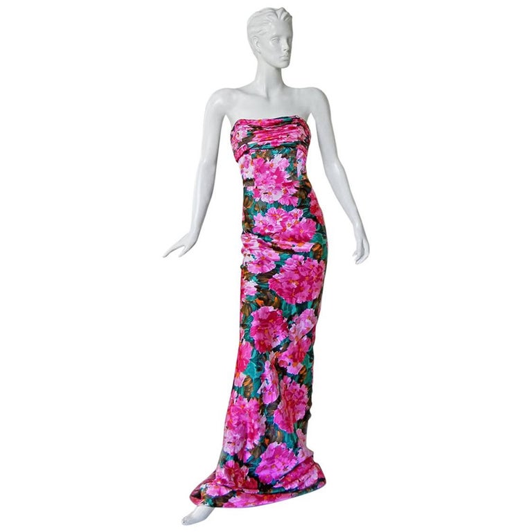 Balenciaga by Ghesquiere Floral Pattern Gown, S / S 2008 For Sale at 1stDibs