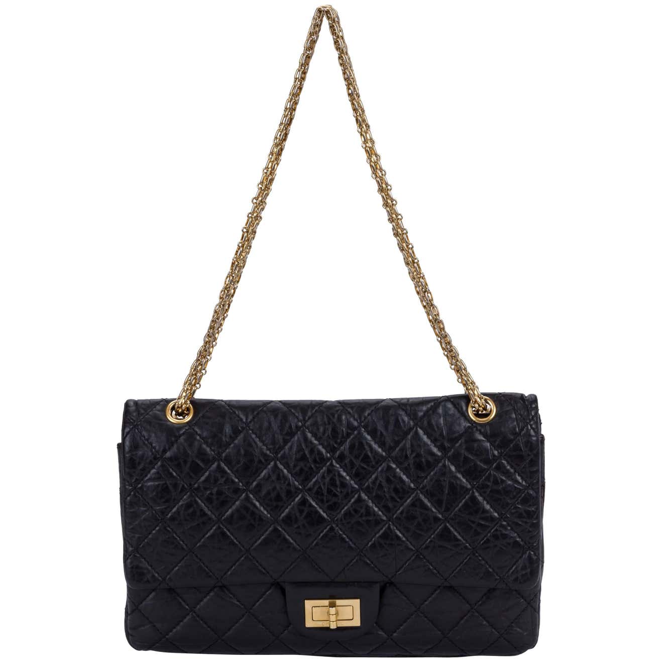 Chanel Black Distressed Reissue Jumbo Bag For Sale at 1stDibs