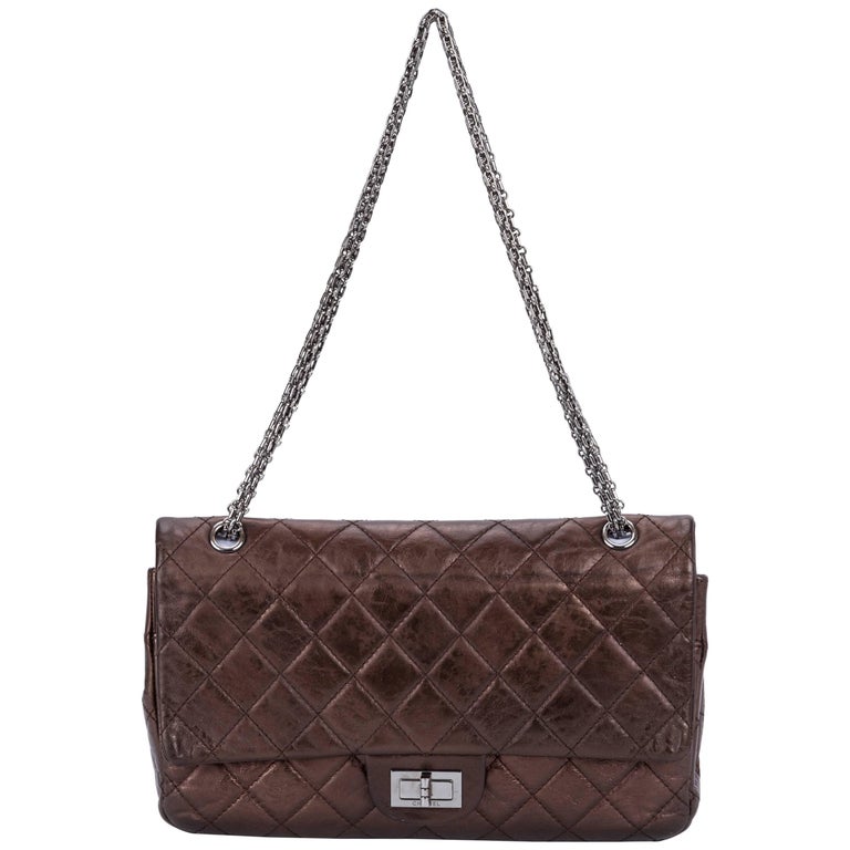 Chanel Metallic Bronze Jumbo Reissue Bag at 1stDibs