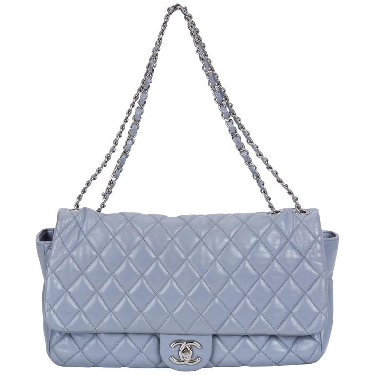 Limited Edition Chanel Maxi Grey Rain Jacket Flap Bag For Sale at 1stDibs