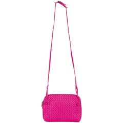 Bottega Veneta Fuchsia Woven Crossbody Bag