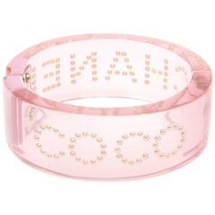 CHANEL Resin Pearl Coco Chanel Pink Cuff