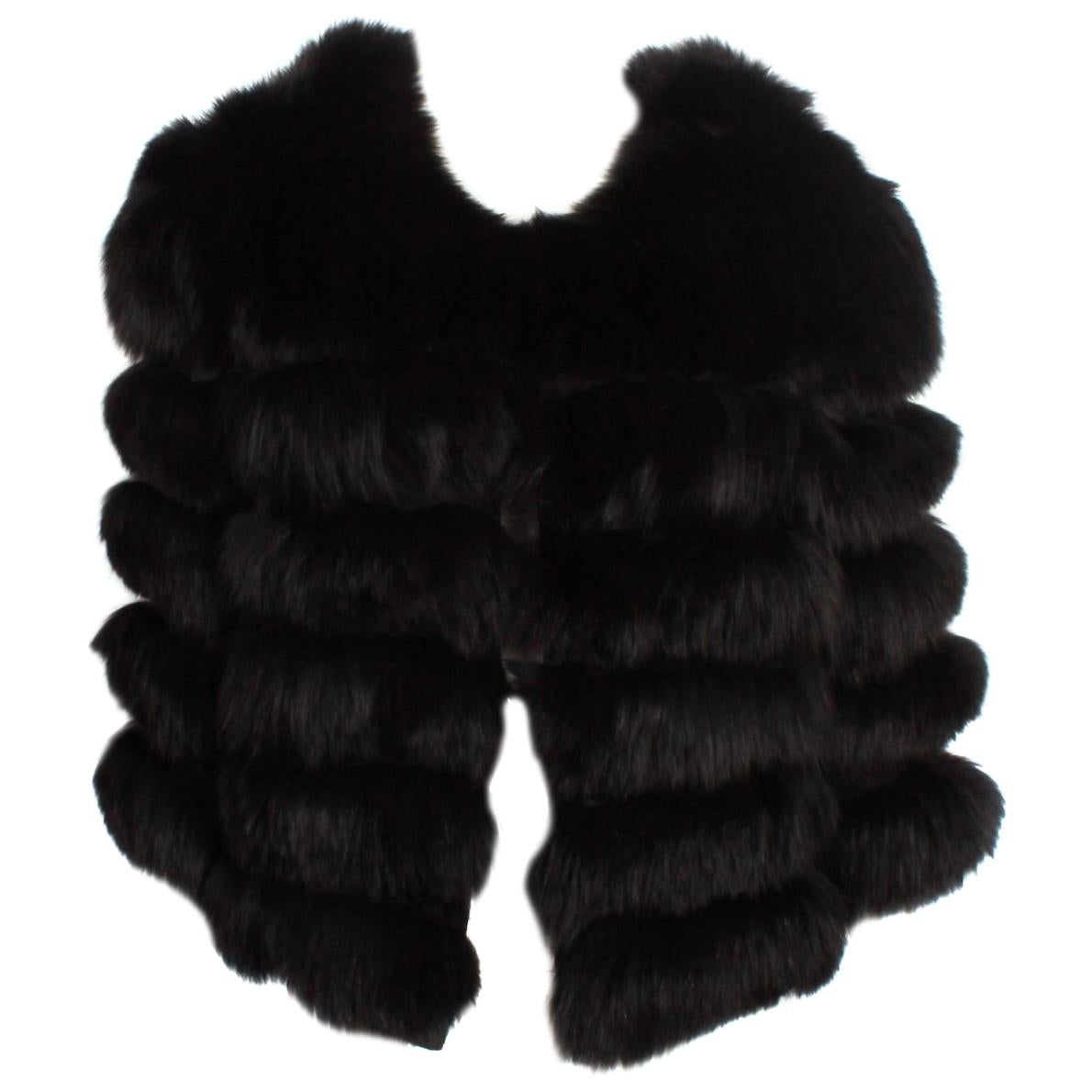Black Fox Fur Jacket For Sale