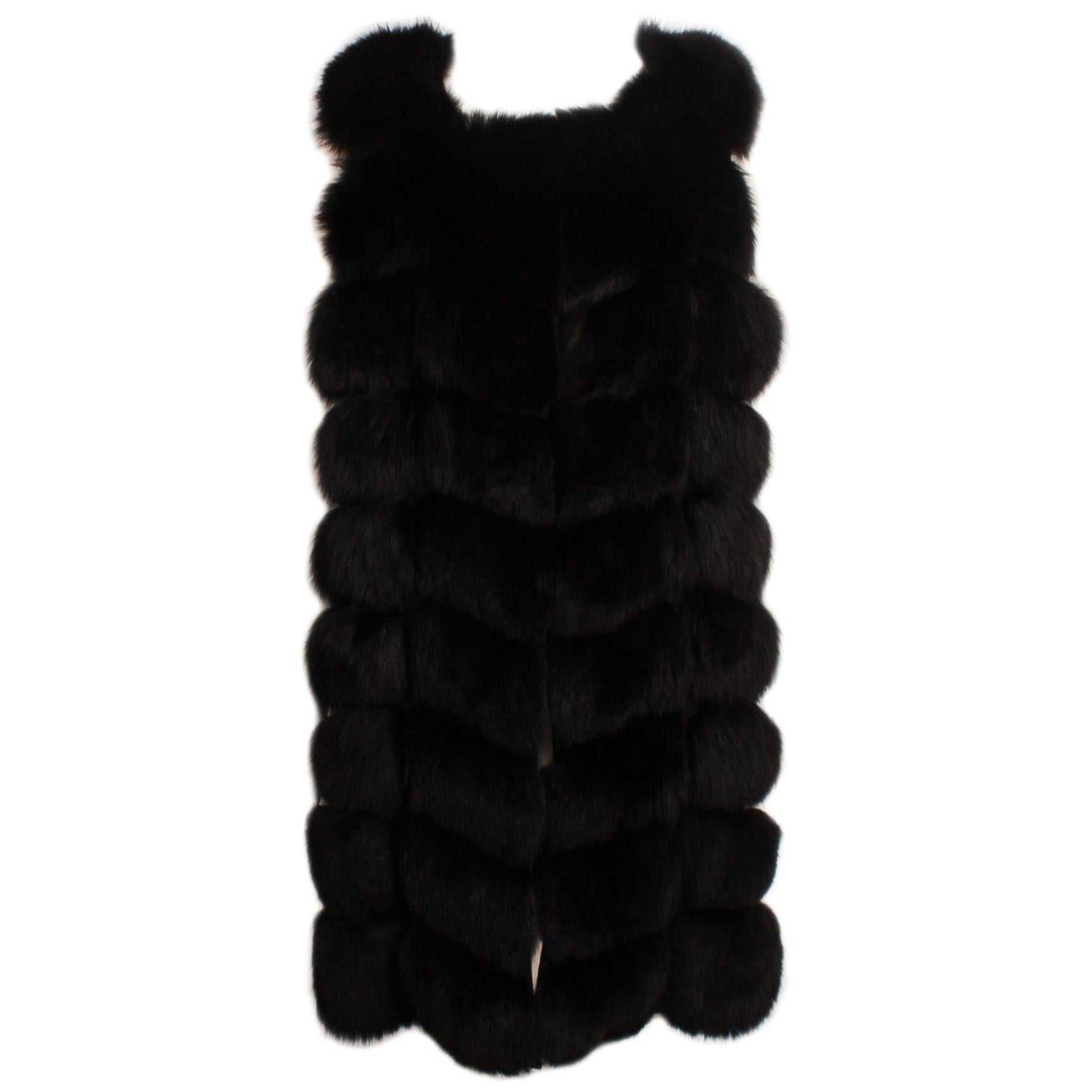 Black Fur Fox Vest For Sale