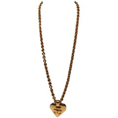 Chanel Love Heart Charm Pendant Necklace