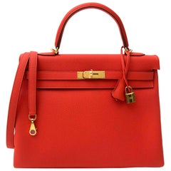 Hermès Kelly 35 Togo Capucine GHW Sac et bandoulière