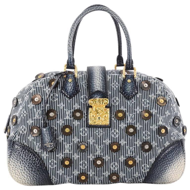 Louis Vuitton Polka Dot Trunks Bowly Handbag Denim at 1stDibs