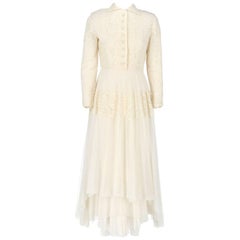 White Lace Vintage Wedding Dress, 1950s