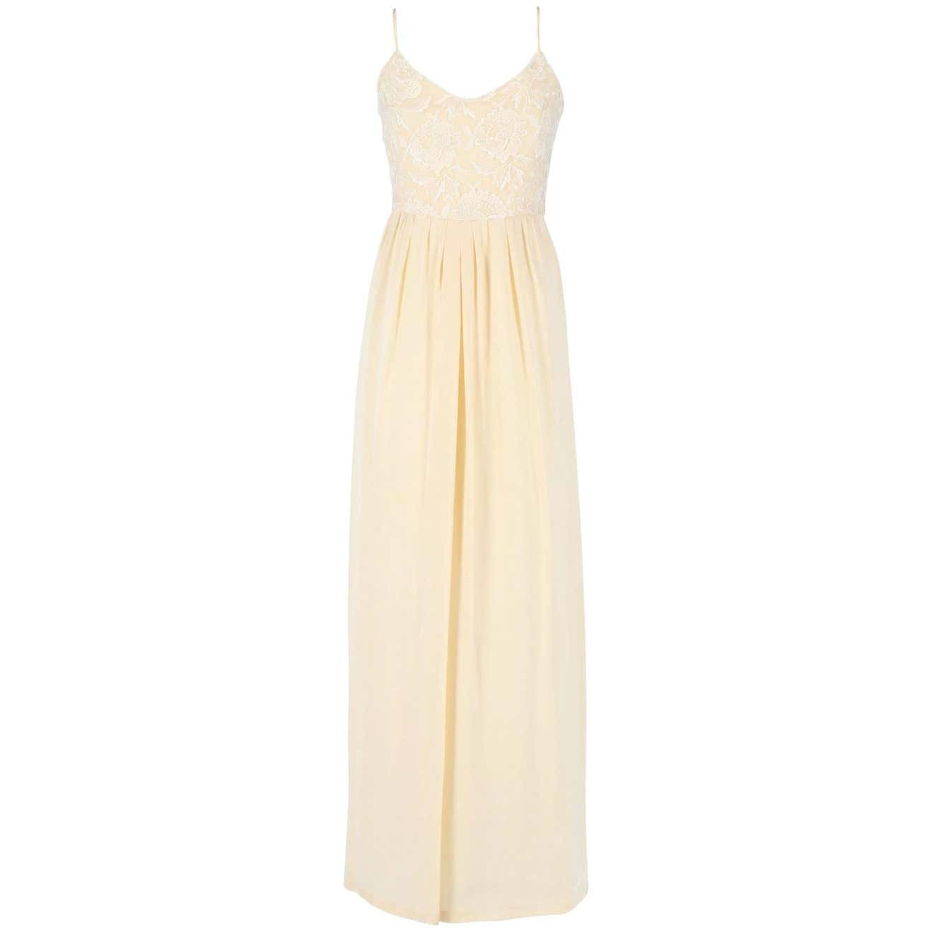 Custard Silk Vintage Wedding Dress, 1960s at 1stDibs | custard dress ...