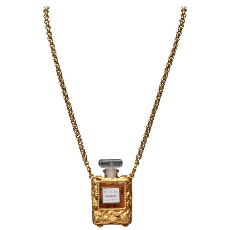 Vintage Chanel 'Allure' Eau De Parfum Mini Perfume Bottle Necklace at  1stDibs