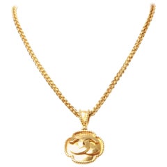 Chanel Vintage CC Clover Pendant