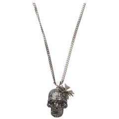 Alexander McQueen Skull with Butterfly Pendant Necklace