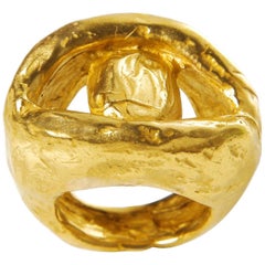 Giulia Barela Gold Plated Bronze Big Eye Ring