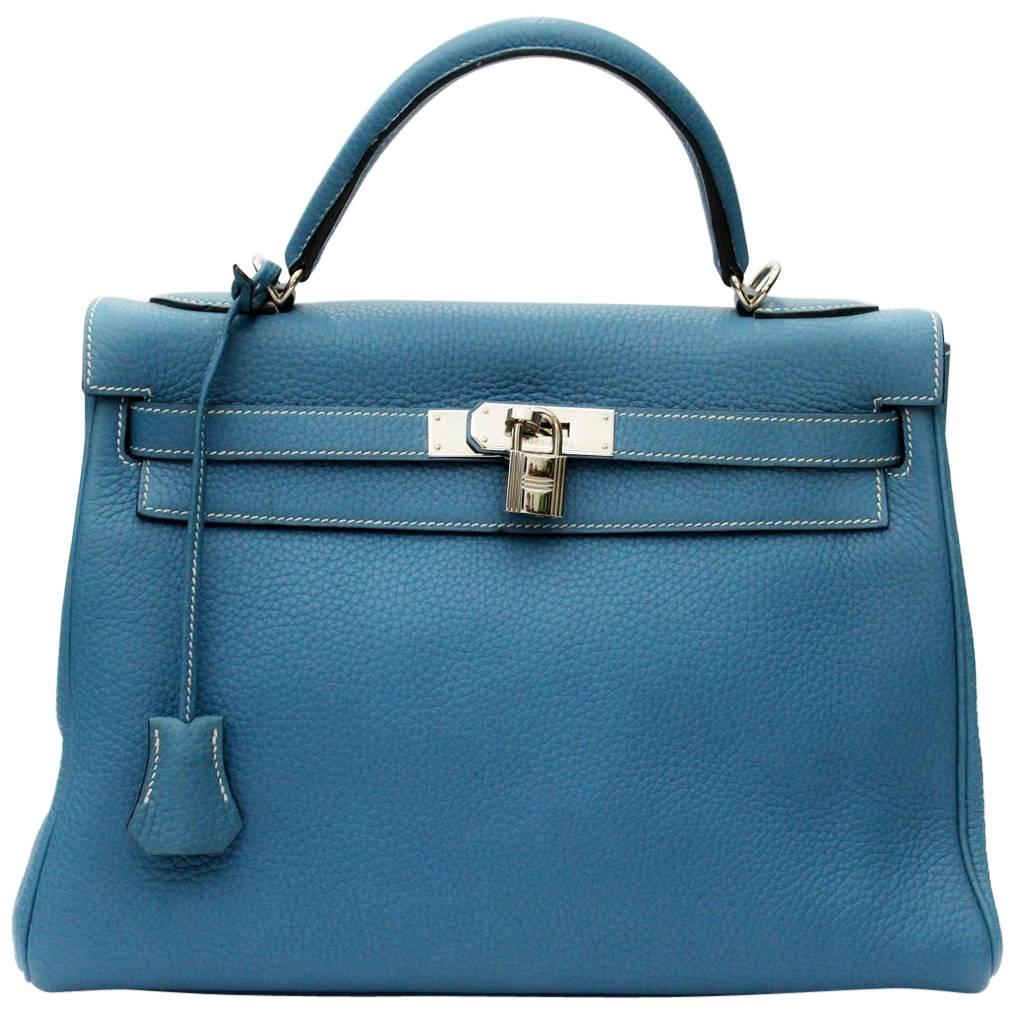 blue hermes kelly bag